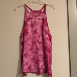 Pink tie-dye halter neck top